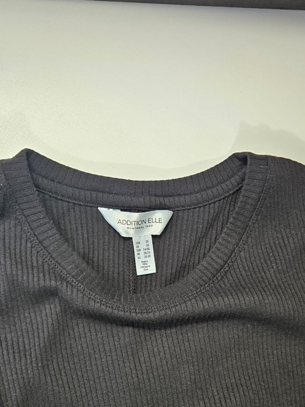 Addition Elle Ribbed Short Sleeve Swing Tunic Black – 3X - Picture 4 of 4